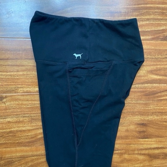 Pink Victoria's Secret Yoga Womens Black Soft High Waist Cutout Leggings Size XS - Picture 7 of 16